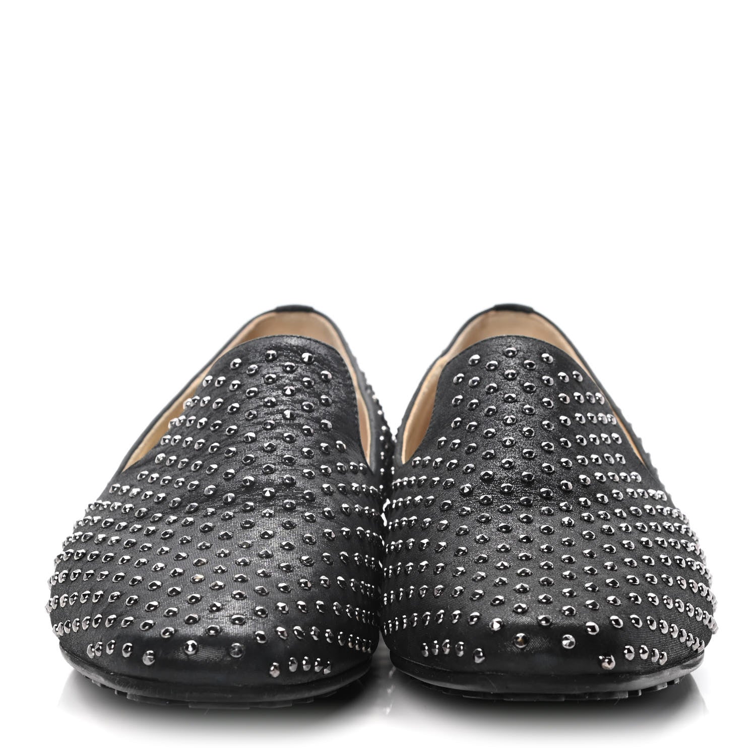 Jimmy Choo Suede Studded Wheel Weekend Slipper 38.5 Black 2 of 12
