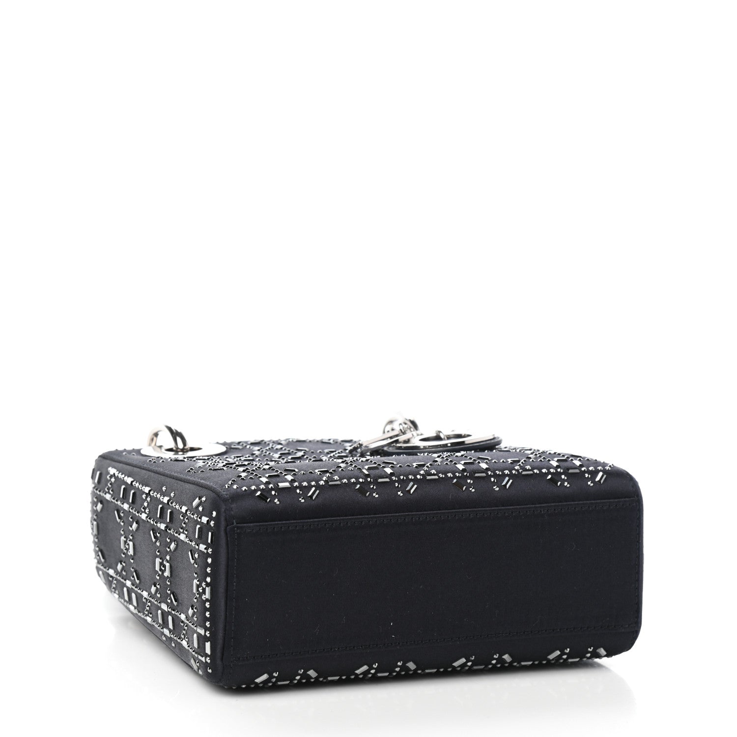 Christian Dior Satin Crystal Cannage Mini Lady Dior Navy 3 of 7
