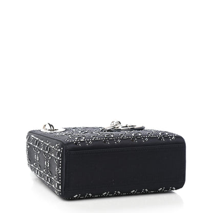 Christian Dior Satin Crystal Cannage Mini Lady Dior Navy 3 of 7