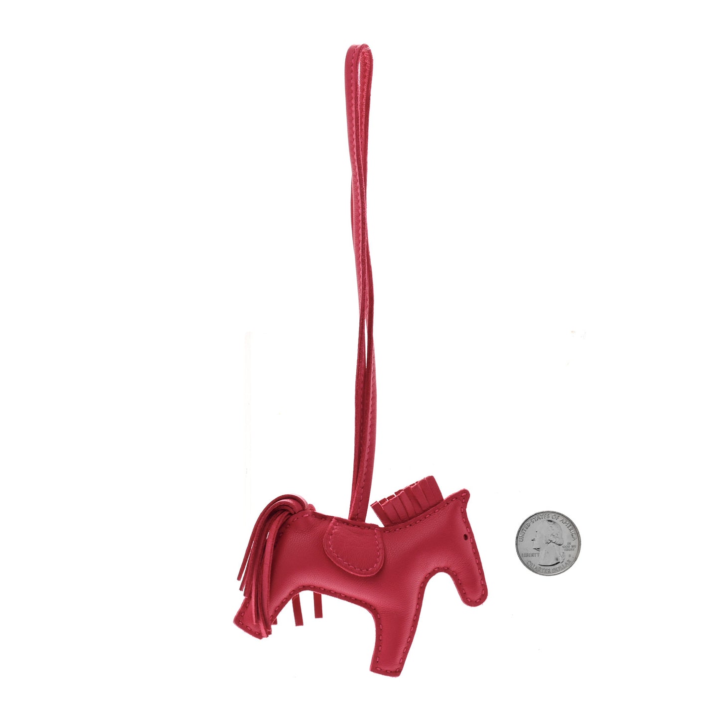 Milo Lambskin Grigri Rodeo Horse Bag Charm PM Rose Mexico