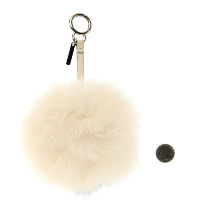 Fendi Fox Fur Shiny Nappa Bi-Color J ABCharm Bag Charm White Blue 2 of 4