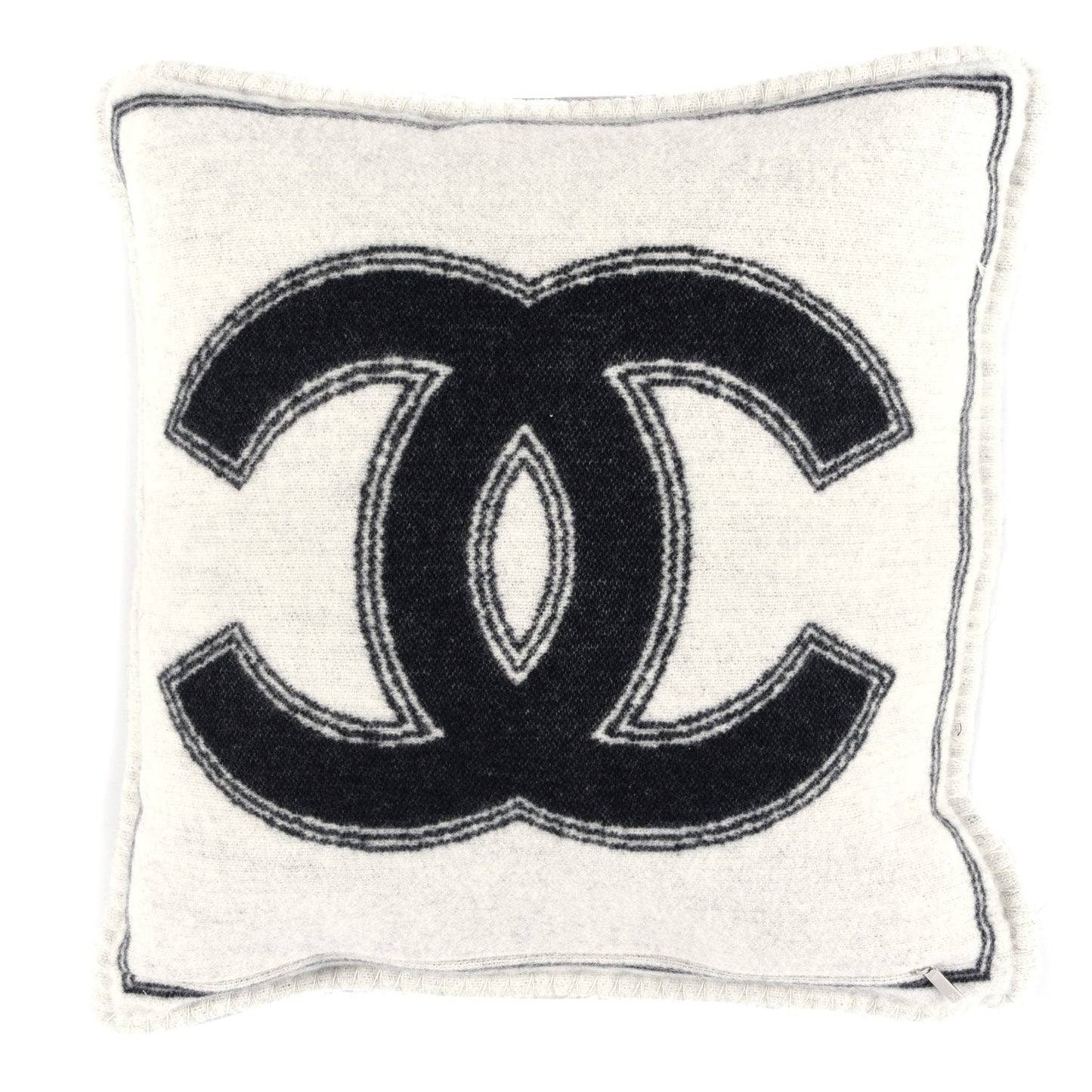 Merino Wool Cashmere CC Pillow Black Beige