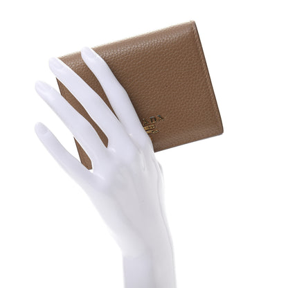 Prada Vitello Daino Small Bi-Fold Wallet Caramel 2 of 14