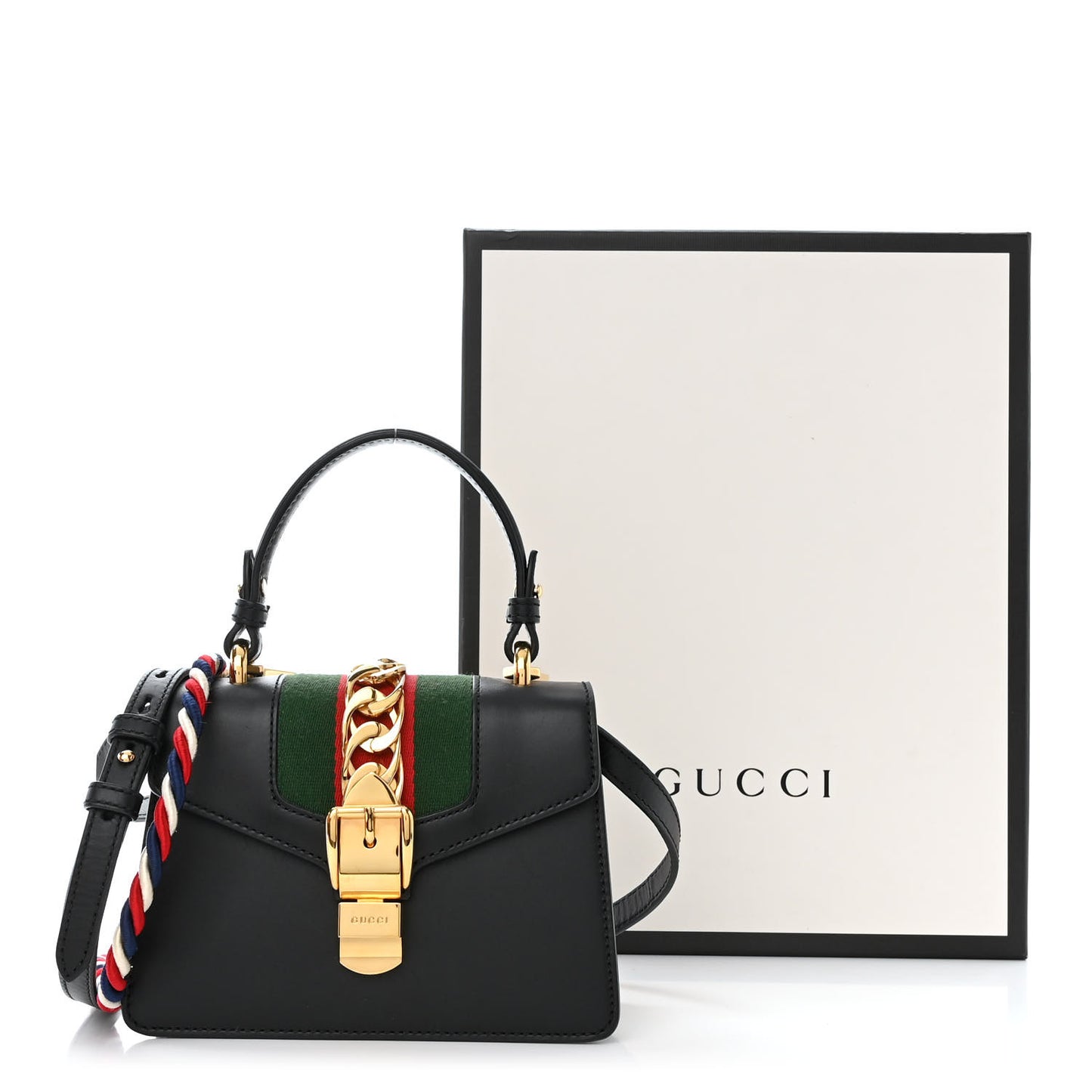 Calfskin Mini Sylvie Top Handle Bag Black