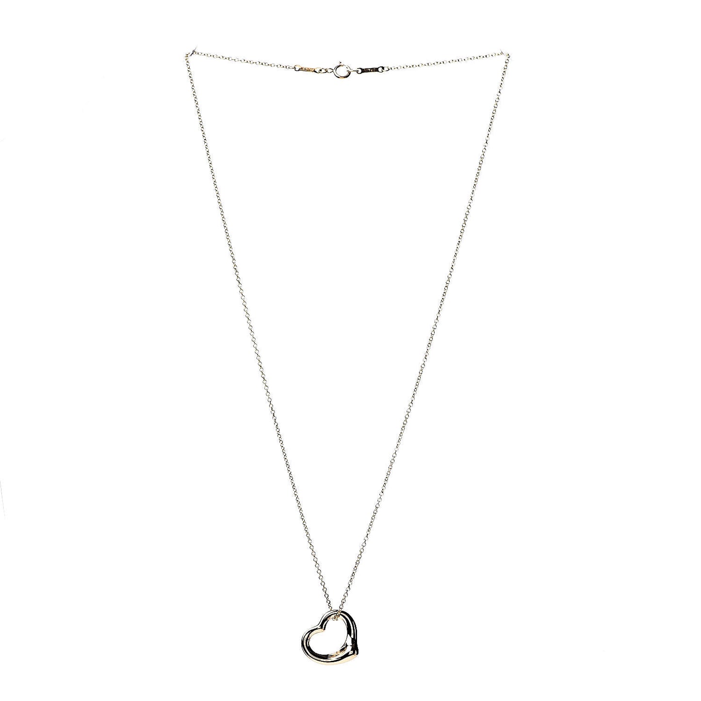 18K Yellow Gold Elsa Peretti Small Open Heart Pendant Necklace