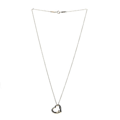 Tiffany 18K Yellow Gold Elsa Peretti Small Open Heart Pendant Necklace 3 of 8