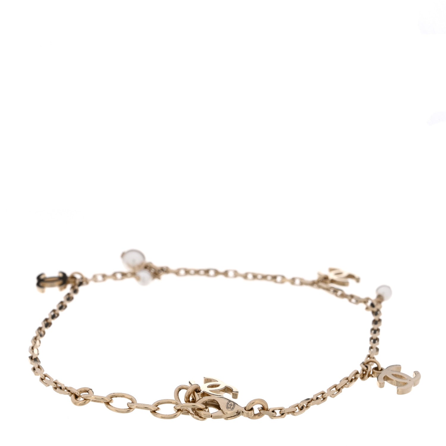 Chanel Pearl CC Chain Anklet Gold 3 of 4