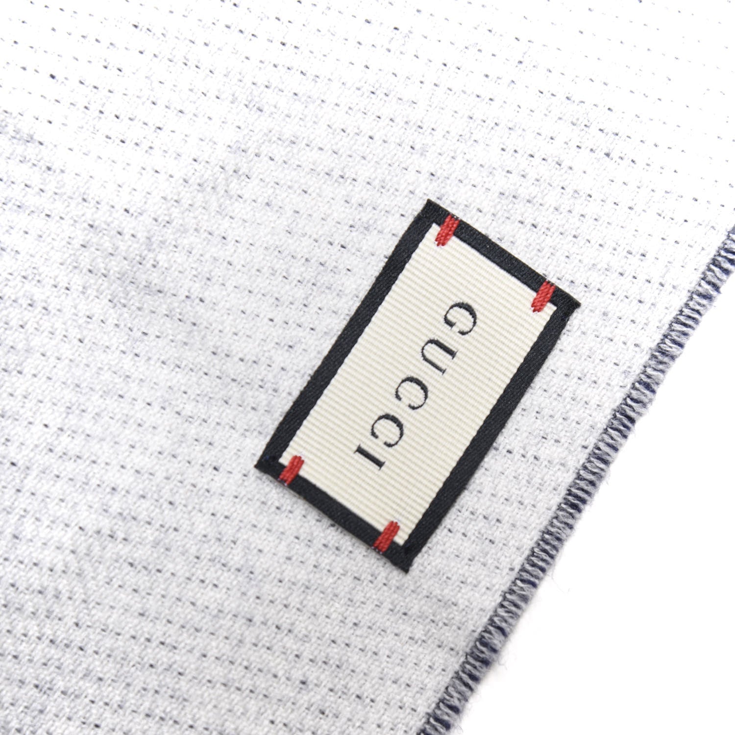 Gucci Wool Bee Scarf Navy White 5 of 5