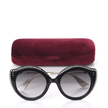 Gucci Metal Crystal Cat Eye Sunglasses GG0214S Sunglasses Black 8 of 8