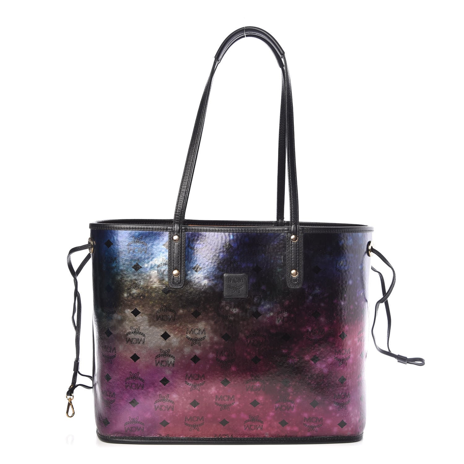 MCM Metallic Galaxy Visetos Medium Project Reversible Shopper Tote Cognac Multicolor 3 of 11