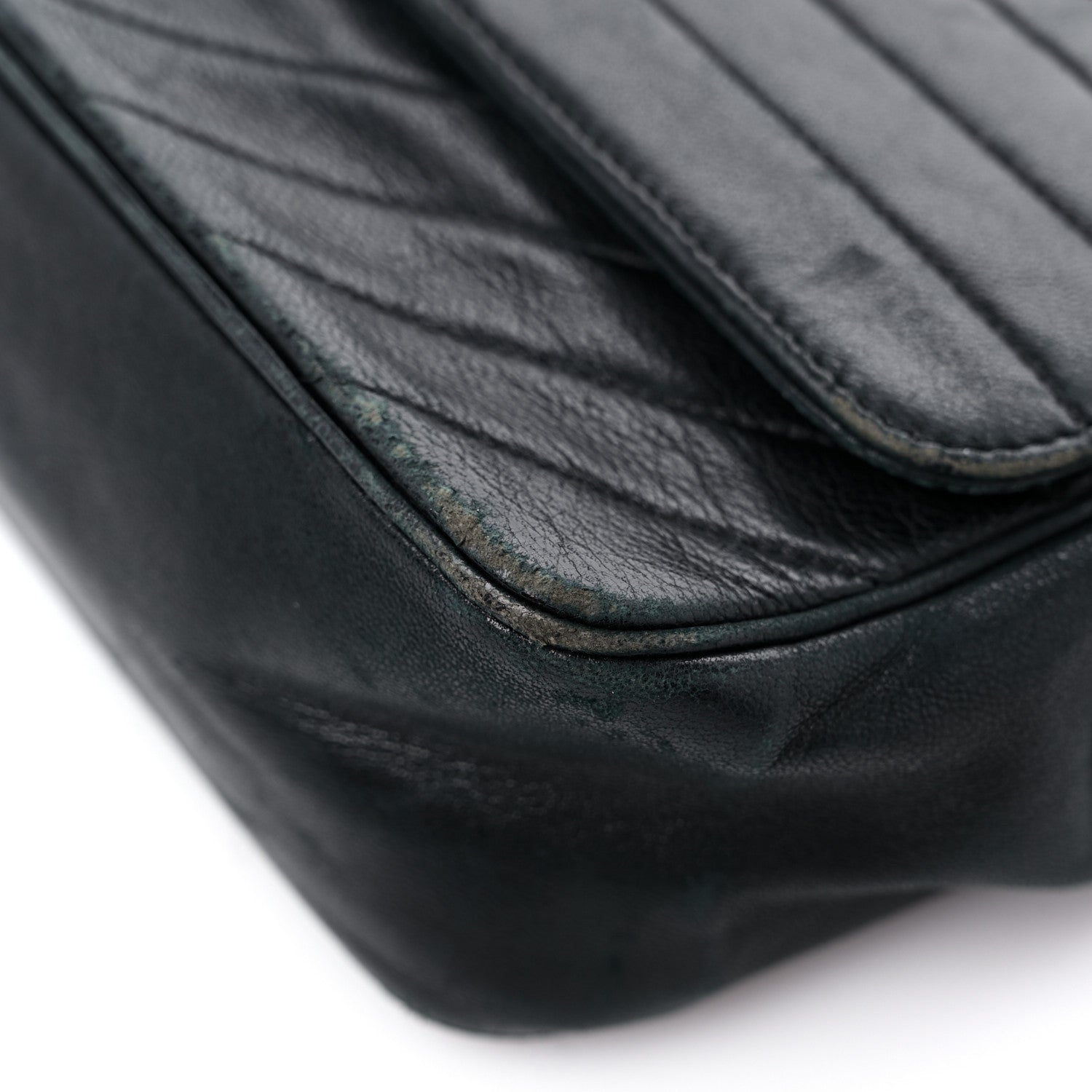 Chanel Lambskin Diagonal Quilted Small Single Flap Black 8 of 16