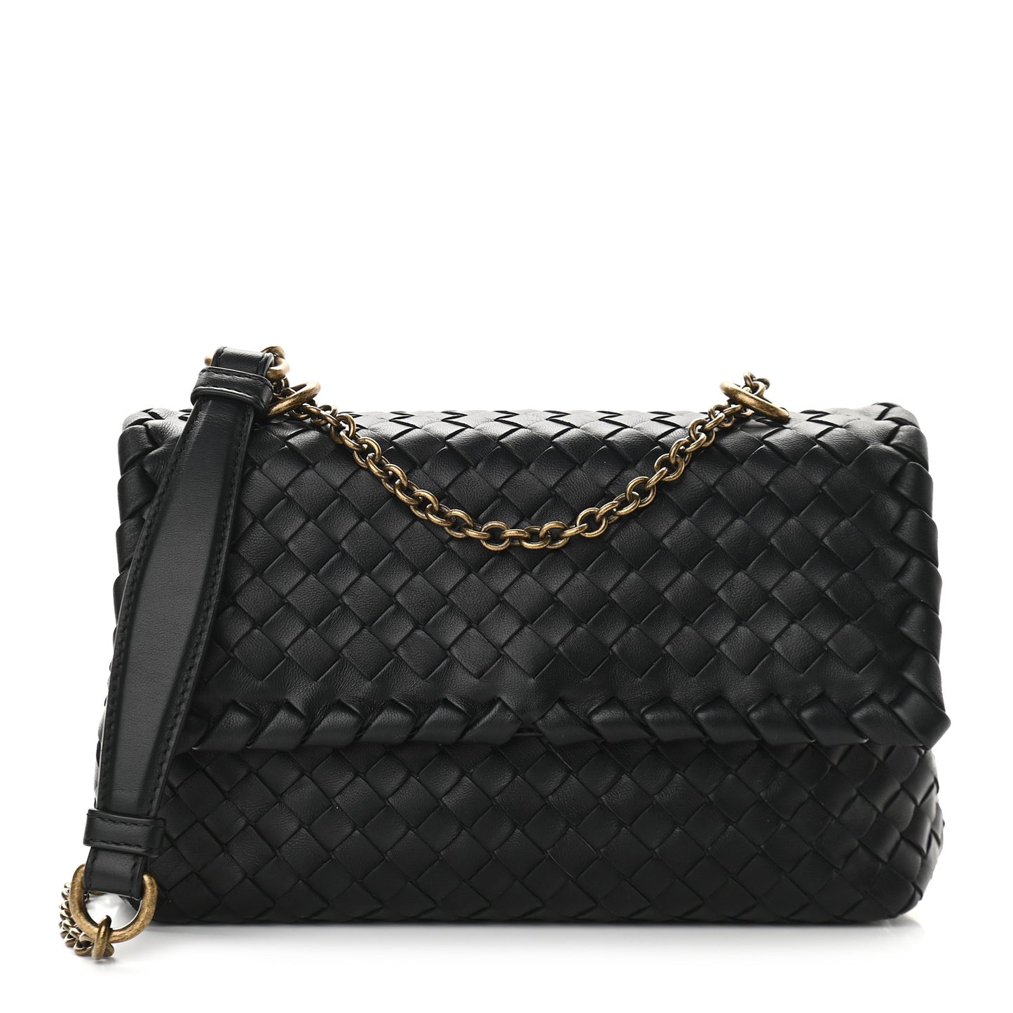 Nappa Intrecciato Baby Olimpia Shoulder Bag Black