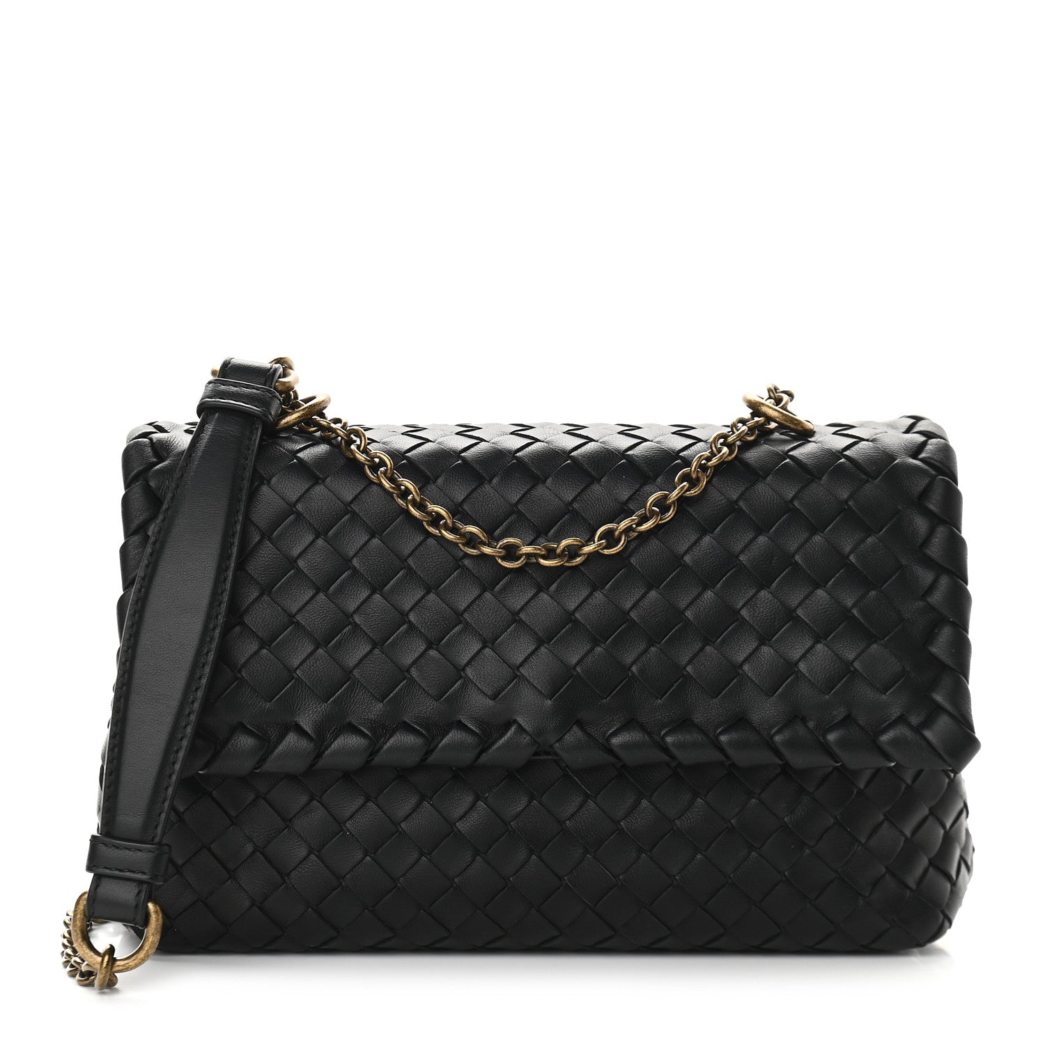 Bottega Veneta Nappa Intrecciato Baby Olimpia Shoulder Bag Black 1 of 8