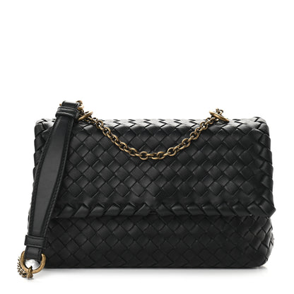 Bottega Veneta Nappa Intrecciato Baby Olimpia Shoulder Bag Black 1 of 8