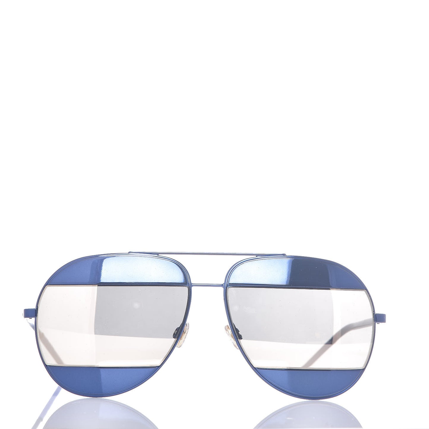 Split 1 Aviator Sunglasses Blue Silver