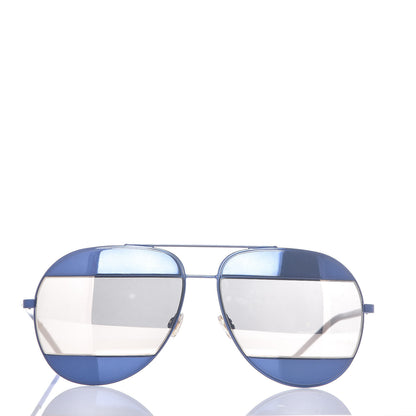 Christian Dior Split 1 Aviator Sunglasses Blue Silver 2 of 7