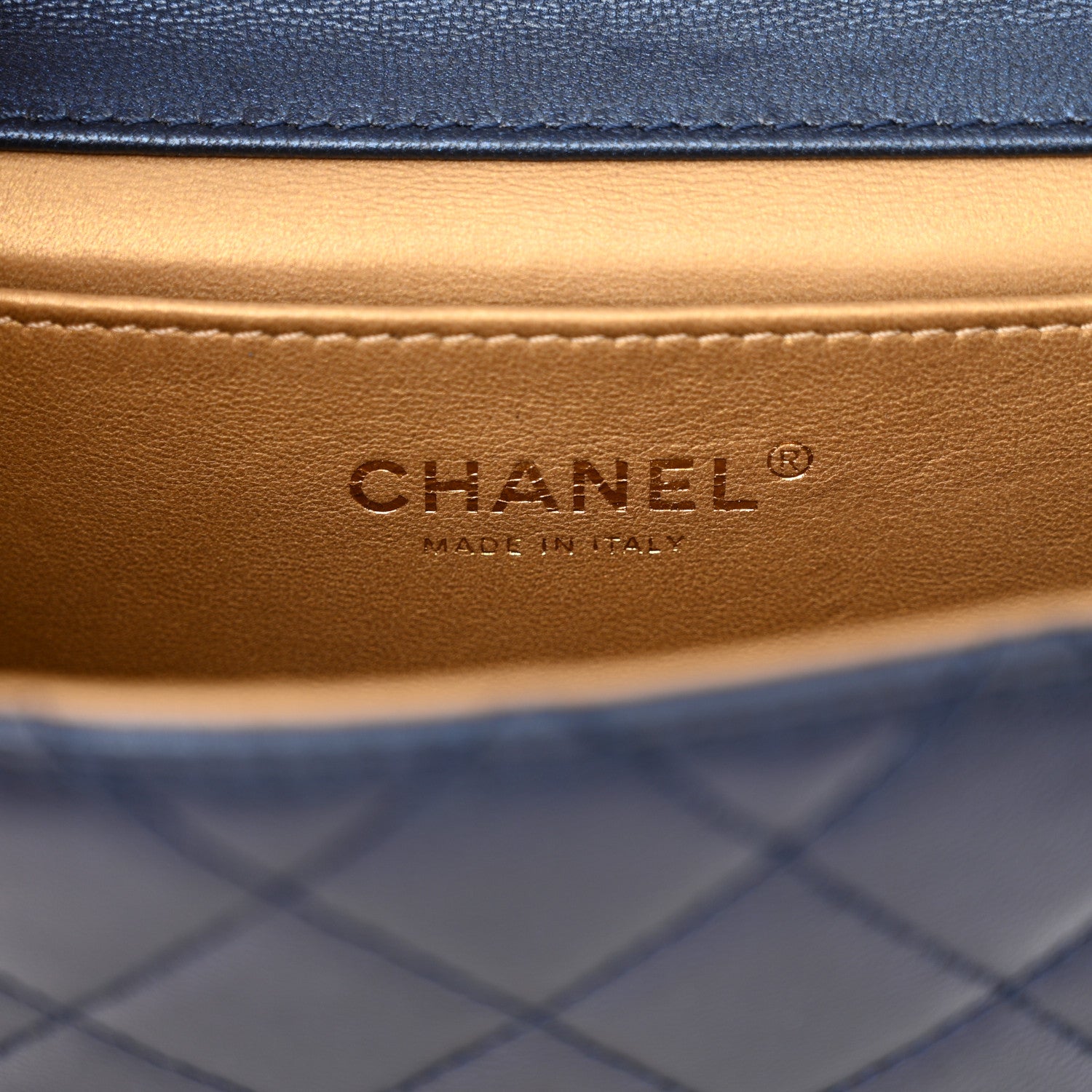 Chanel Iridescent Lambskin Quilted Chic Pearls Flap Navy Blue 6 of 11