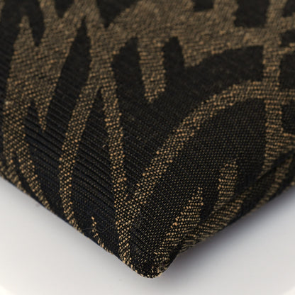 Fendi X SARAH COLEMAN Fabric Jacquard Vitello King FF Vertigo Medium Flat Pouch Tobacco Moro Black 10 of 14