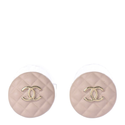 Chanel Enamel Quilted CC Clip On Earrings Gold 1 of 4