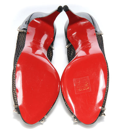 Christian Louboutin Patent Shawnita 85 Peep Toe Heels 37.5 Black 5 of 6