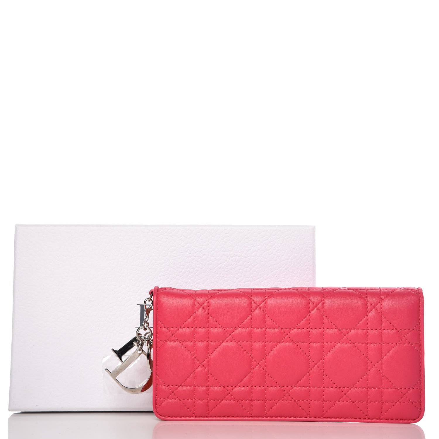 Christian Dior Lambskin Cannage Rendezvous Wallet Fuchsia 7 of 7