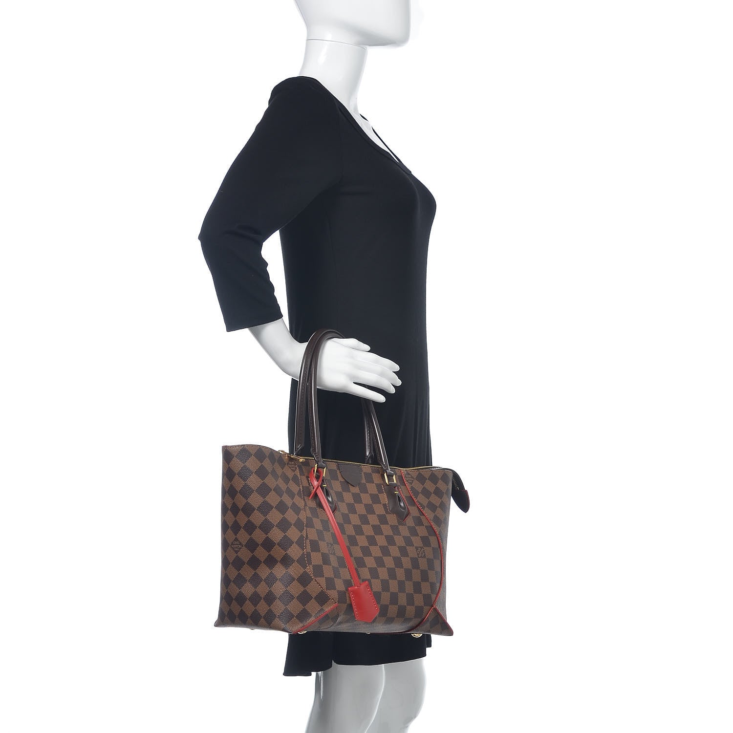 Louis Vuitton Damier Ebene Caissa Tote MM Cherry 2 of 12