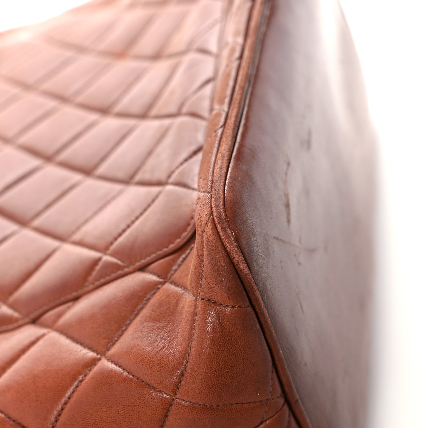 Lambskin Quilted Medallion Tote Brown