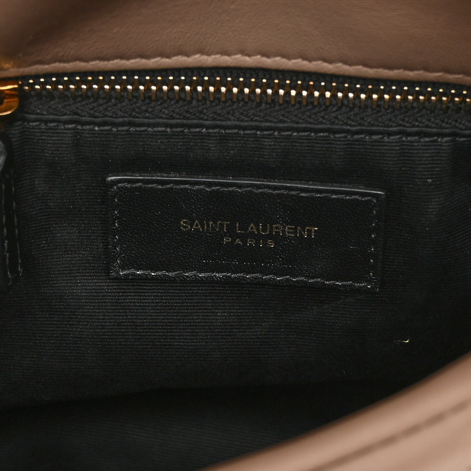 Saint Laurent Lambskin Quilted Toy Loulou Puffer Monogram Chain Satchel Dark Beige 6 of 10