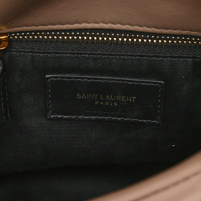 Saint Laurent Lambskin Quilted Toy Loulou Puffer Monogram Chain Satchel Dark Beige 6 of 10