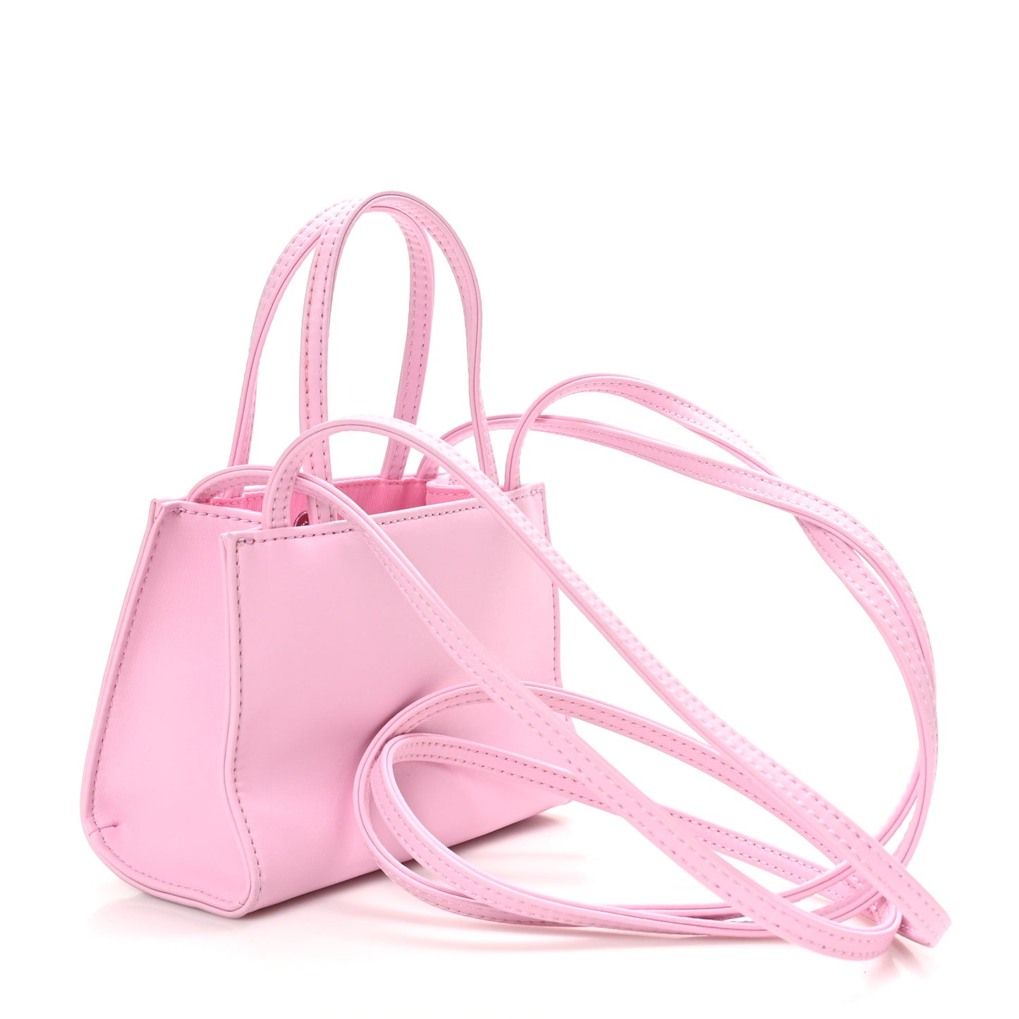 Vegan Leather Small Shopping Bag Bubblegum