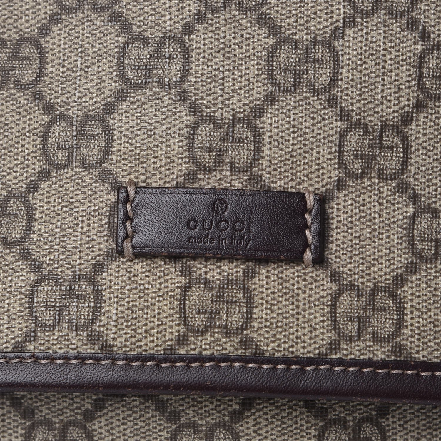Gucci GG Supreme Monogram Selleria Calfskin Small Flap Messenger Bag Beige Ebony Cocoa Dark Chocolate 8 of 13