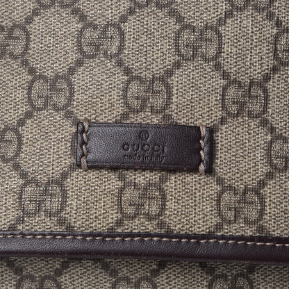 Gucci GG Supreme Monogram Selleria Calfskin Small Flap Messenger Bag Beige Ebony Cocoa Dark Chocolate 8 of 13