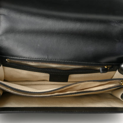 Gucci Knight Calfskin Medium GG Marmont Chain Handle Bag Black 4 of 9