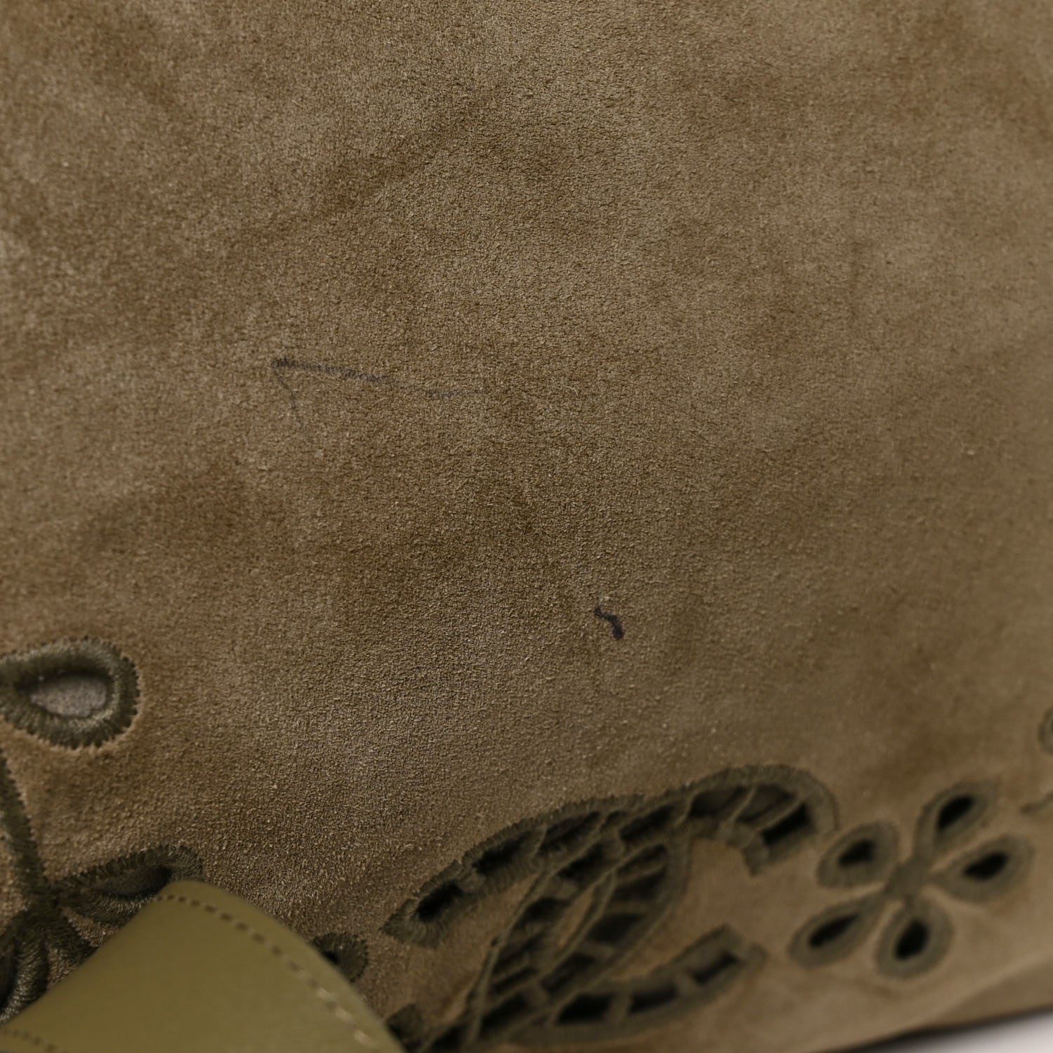 Chanel Suede Embroidered Flap Khaki 8 of 8