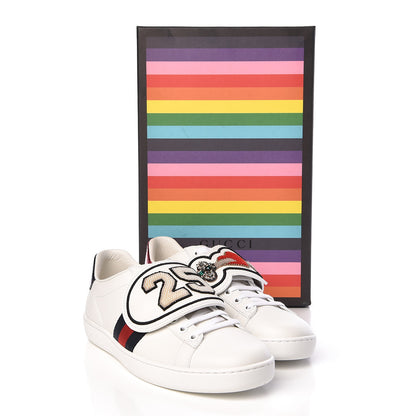 Gucci Calfskin Ayers Web Dagger Embroidered Womens Ace Sneakers 37 White 11 of 11