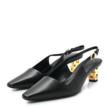 Givenchy Calfskin G Cube 50mm Slingback Pumps 37 Black 4 of 9