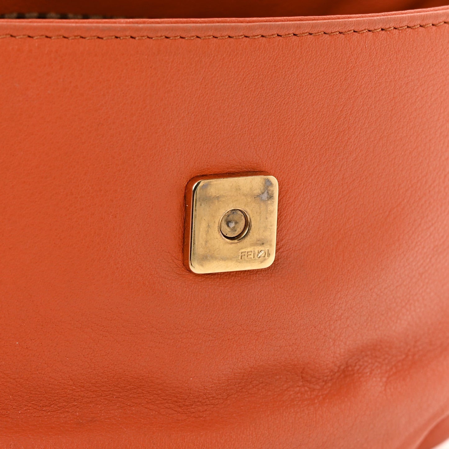 Vitello Flamingo Fendista Pouchette Crossbody Arancio