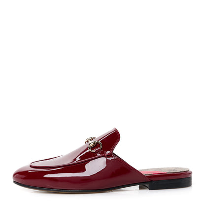 Gucci Patent Womens Princetown Slippers 37.5 Rosso Ancora 1 of 9