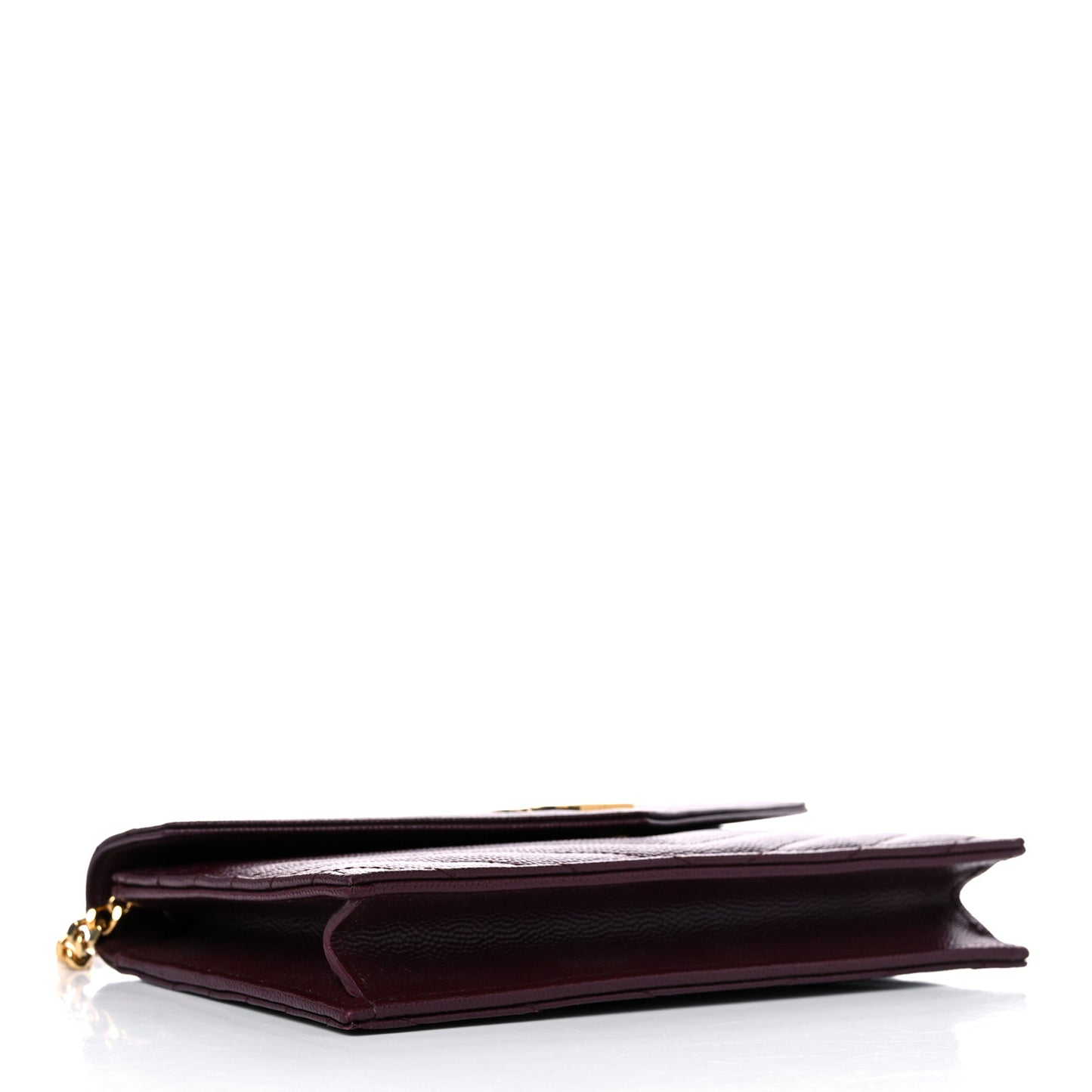 Grain De Poudre Matelasse Chevron Monogram Envelope Chain Wallet Rouge Legion