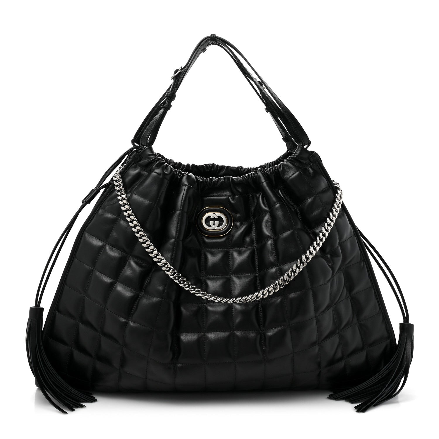 Gucci Calfskin Quilted Large Deco Tote Bag Black 1 of 12