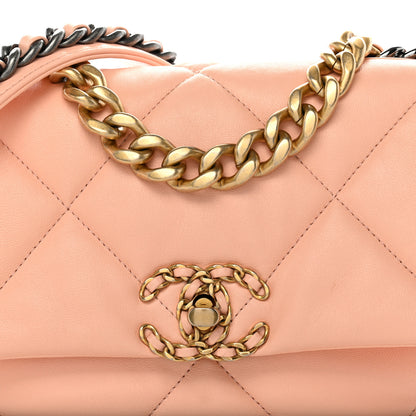 Chanel Goatskin Quilted Medium Chanel 19 Flap Light Pink 8 of 10