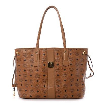 MCM Visetos Medium Liz Reversible Shopper Tote Cognac 1 of 16
