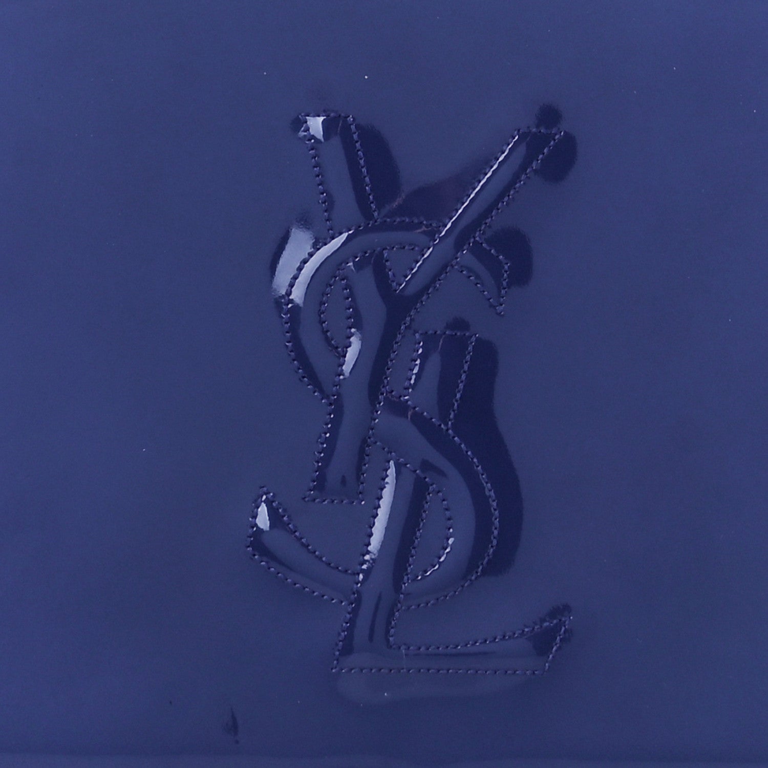 Saint Laurent Patent Calfskin Monogram Large Belle De Jour Clutch Royal Blue 7 of 10