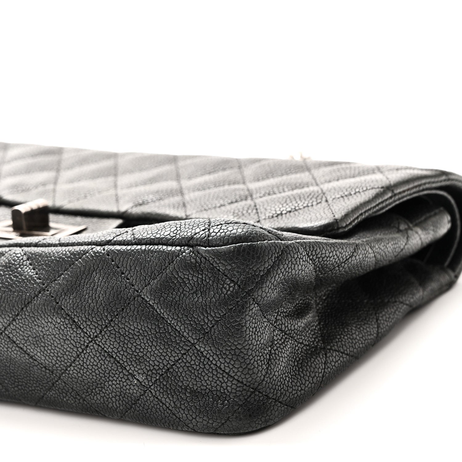 Chanel Washed Caviar Quilted 2.55 Reissue 225 Bijoux Chain Flap  Black 10 of 11