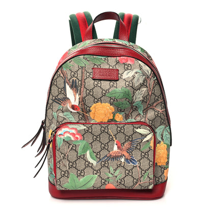 Gucci GG Supreme Monogram Tian Web Small Day Backpack Beige Multicolor Red 1 of 10