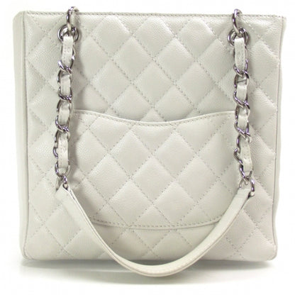 Chanel Caviar Petit Shopping Tote PST White 3 of 10