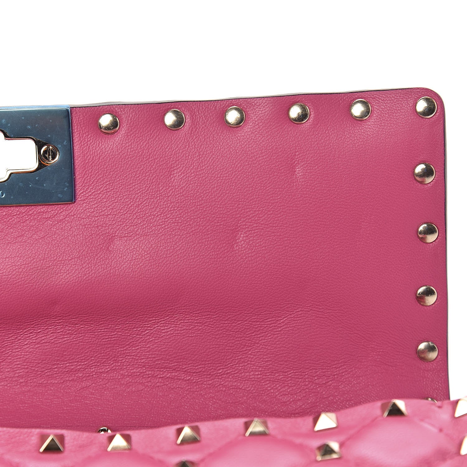 Valentino Garavani Nappa Rockstud Spike Wallet On Chain Pink Orchid 9 of 9