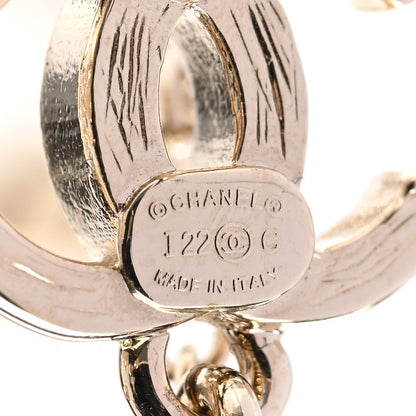 Chanel Metal Crystal CC Chain Cuff Earrings Gold 4 of 4