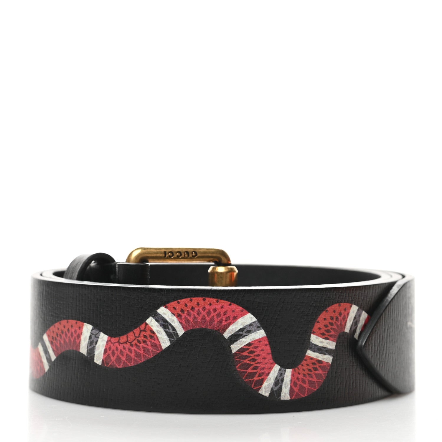 Gucci Shangai Calfskin Kingsnake 35mm Belt 85 34 Black Multicolor 6 of 6