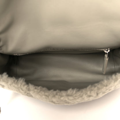 Saint Laurent Calfskin Shearling Monogram Medium Niki Chain Satchel Grey 5 of 11